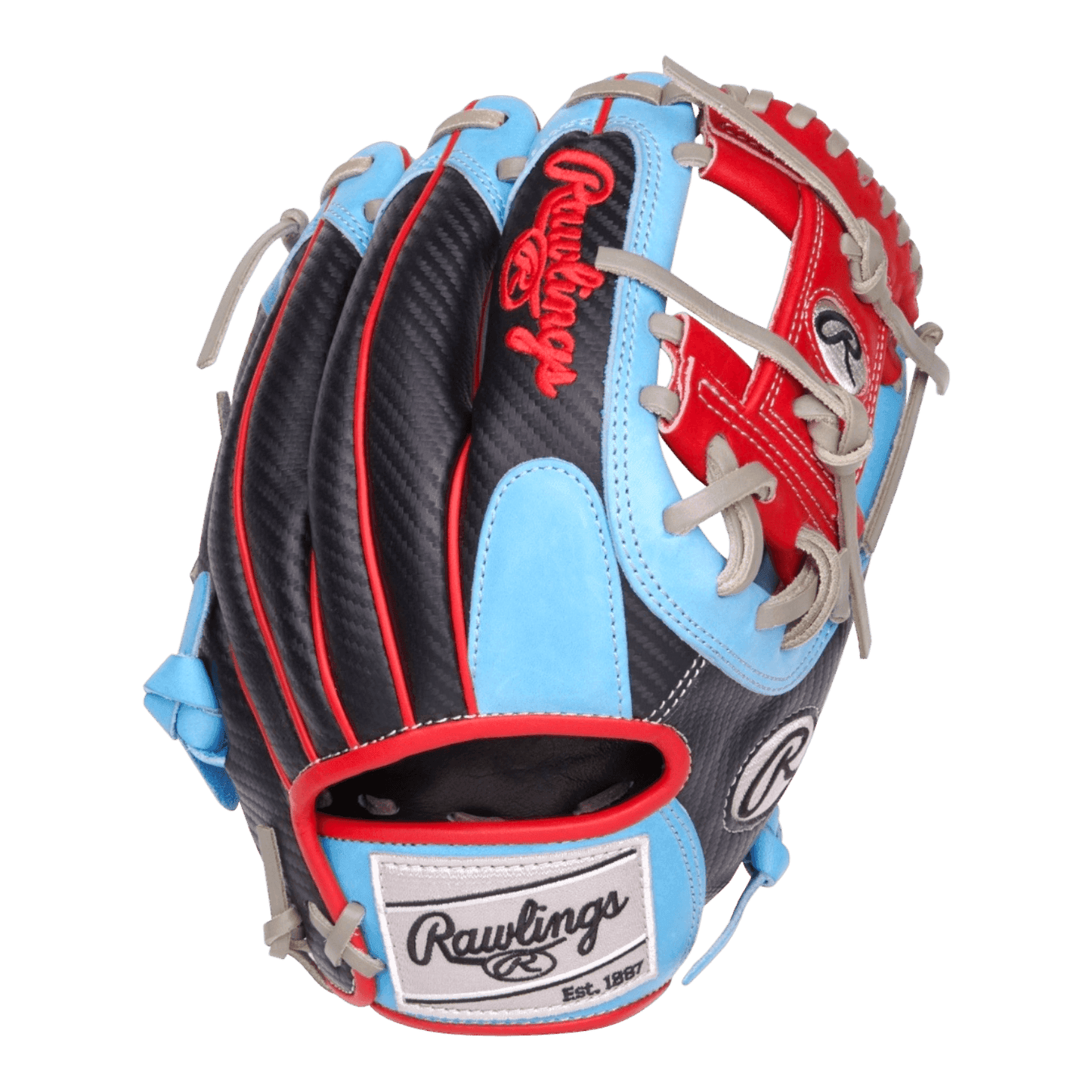 Rawlings Heart of the Hide 11.5" I-Web Baby Blue Red Black Baseball Glove PROR204-2CBS