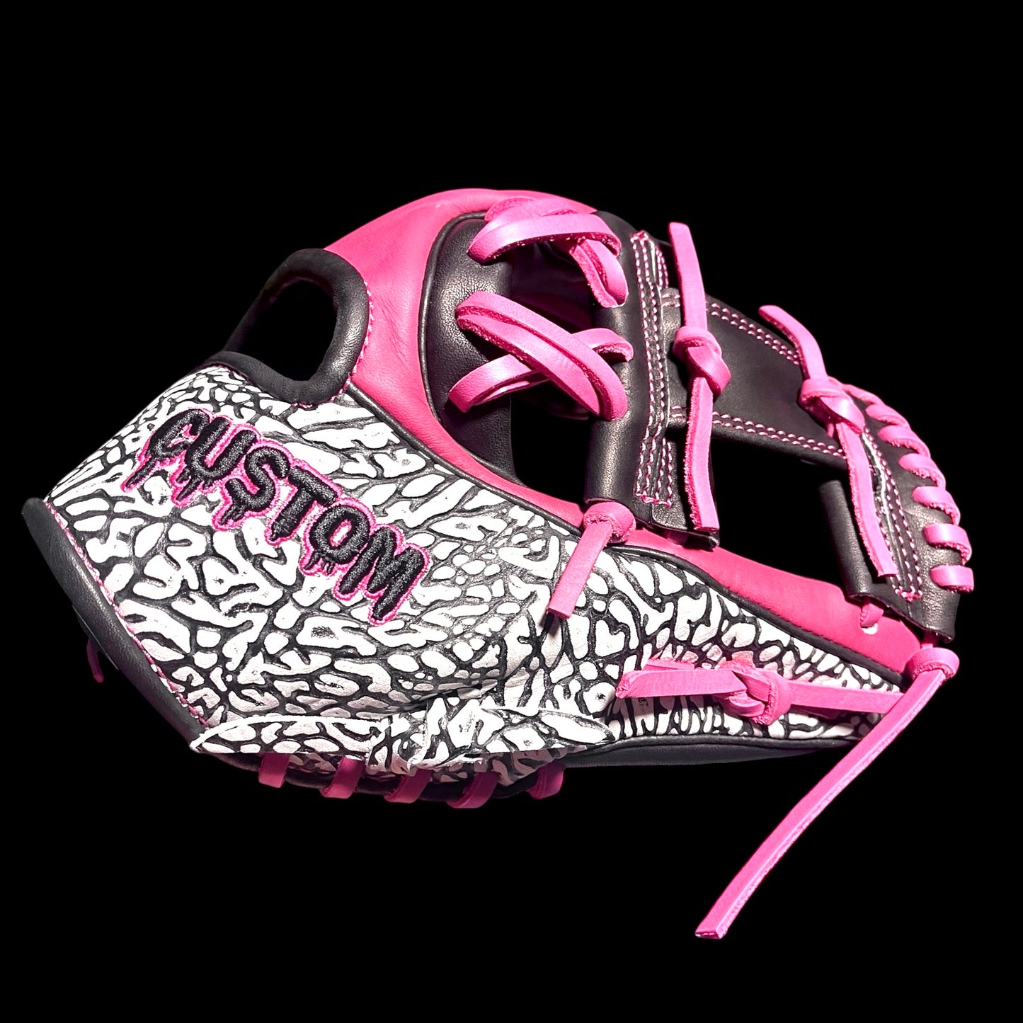 CUSTOM Color Flair 11.5” I-Web Elephant Skin Pink Black Baseball Glove