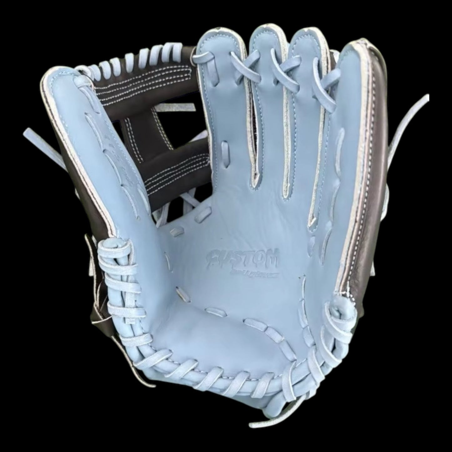 Custom RawEdge Series 11.5” I-Web Baby Blue Black Baseball Gloves