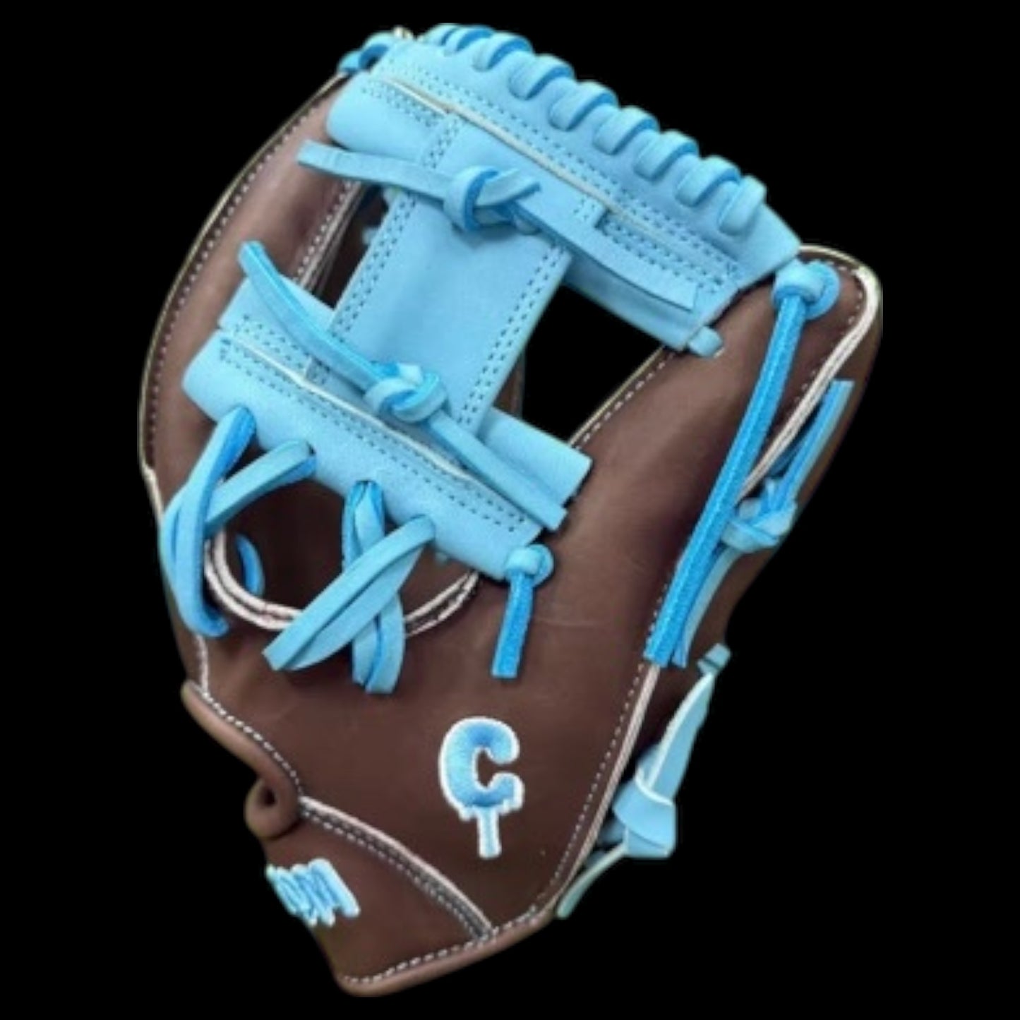 Custom RawEdge Series 11.5” I-Web Baby Blue Brown Baseball Gloves