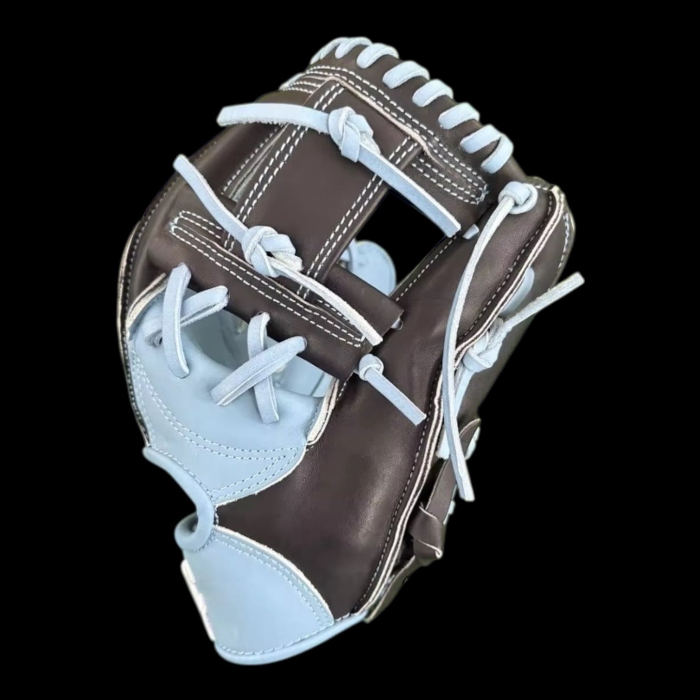 Custom RawEdge Series 11.5” I-Web Baby Blue Black Baseball Gloves