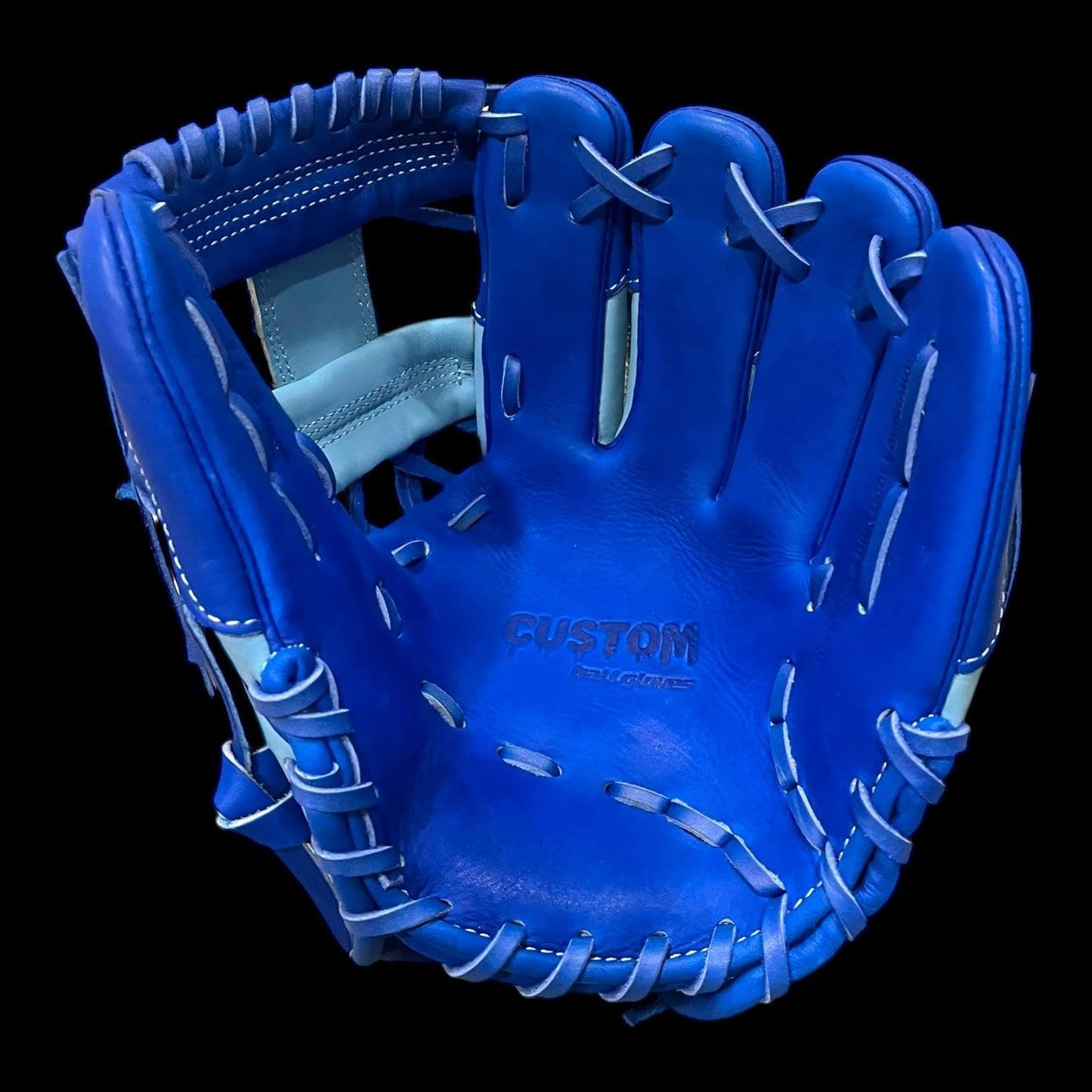 Custom Youth Riley John’s Blue Boot Foundation Cowhide 11.5” I-Web Baby Blue Navy Baseball Glove