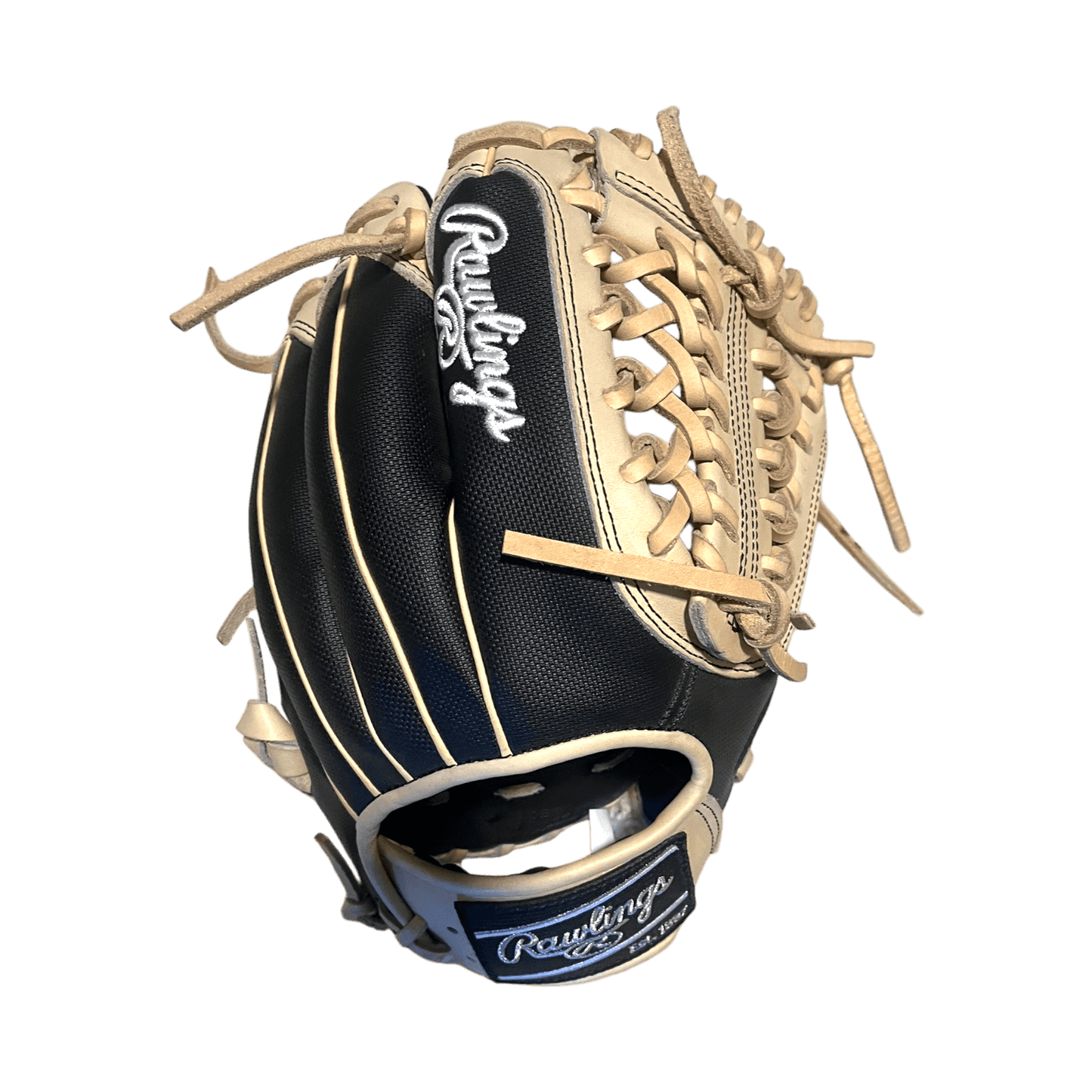 Rawlings Custom 11.50” Modified Trapeze Black Speed Shell Camel Heart of the Hide Pitcher Infield Glove