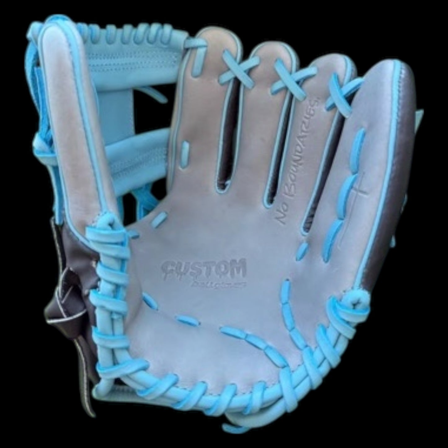 CUSTOM Thermo Series Black to Blue Camo Color Changing 11.5” I-Web Gray Black Baby Blue Glove