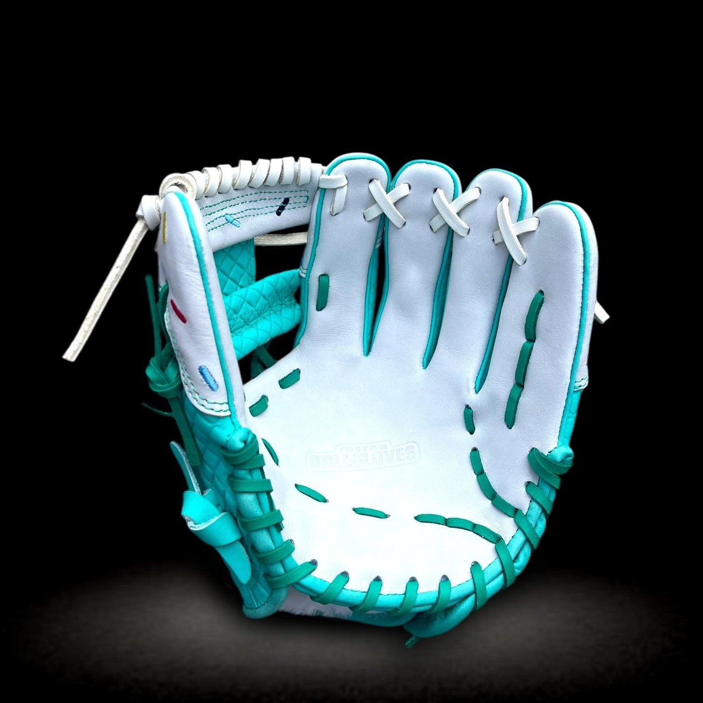 CUSTOM Youth Mint White Ice Cream Series Cowhide Baseball Glove 11.5” I-Web Infield