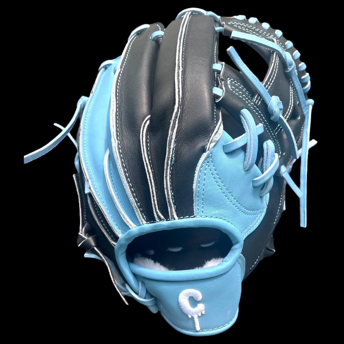 Custom RawEdge Series 11.5” I-Web Baby Blue Black Baseball Gloves