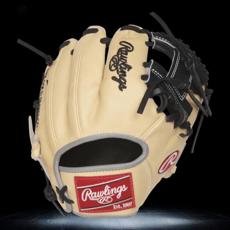 Rawlings 9.5 Inch Infield Blonde Black Training Glove Heart of the Hi Custom Ballgloves