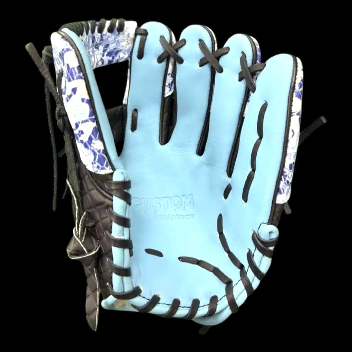 CUSTOM Camo Drip Series 11.5” I-Web Baseball Glove Blue White