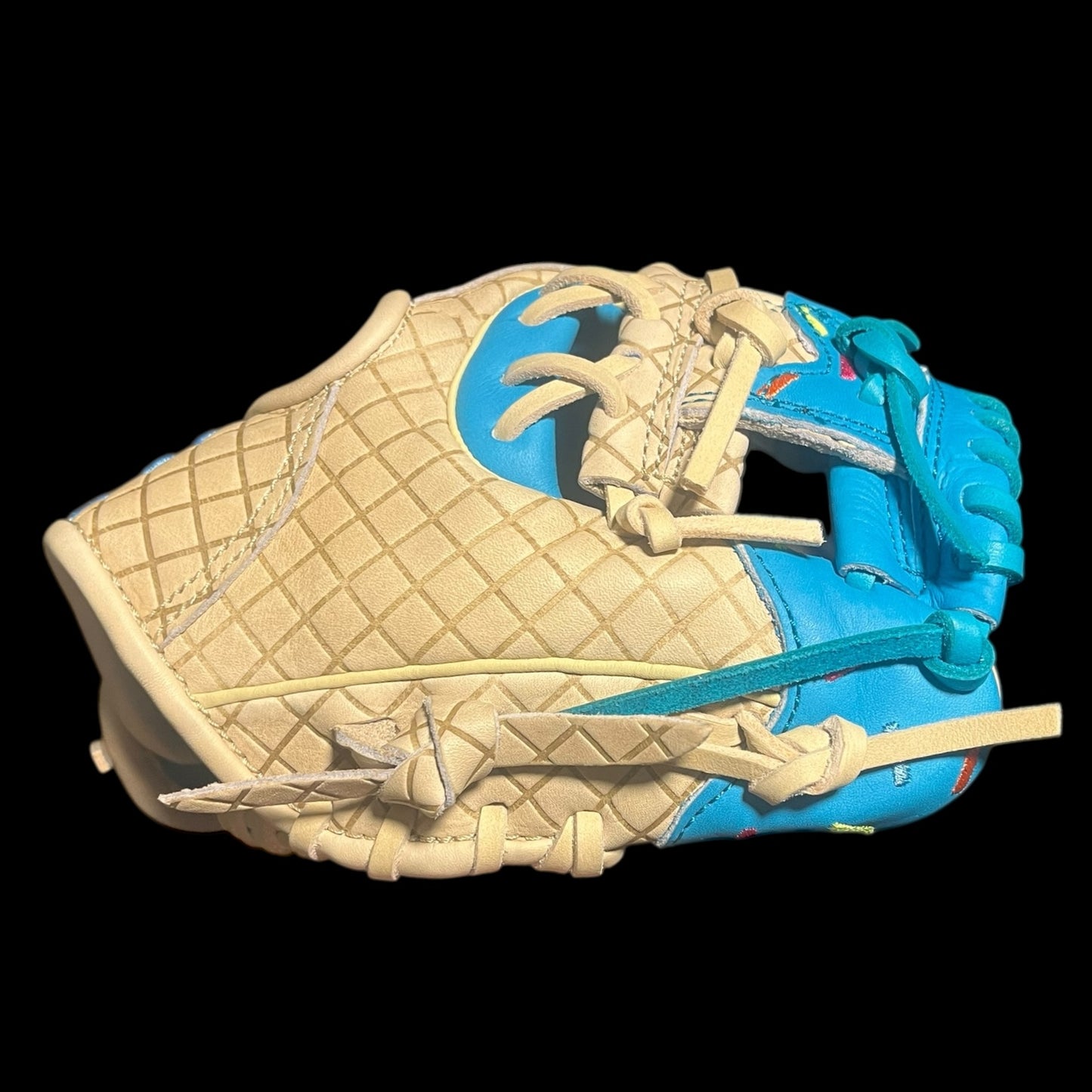 Custom Ice Cream Series 9.5” Infield Training Glove Baby Blue Drip