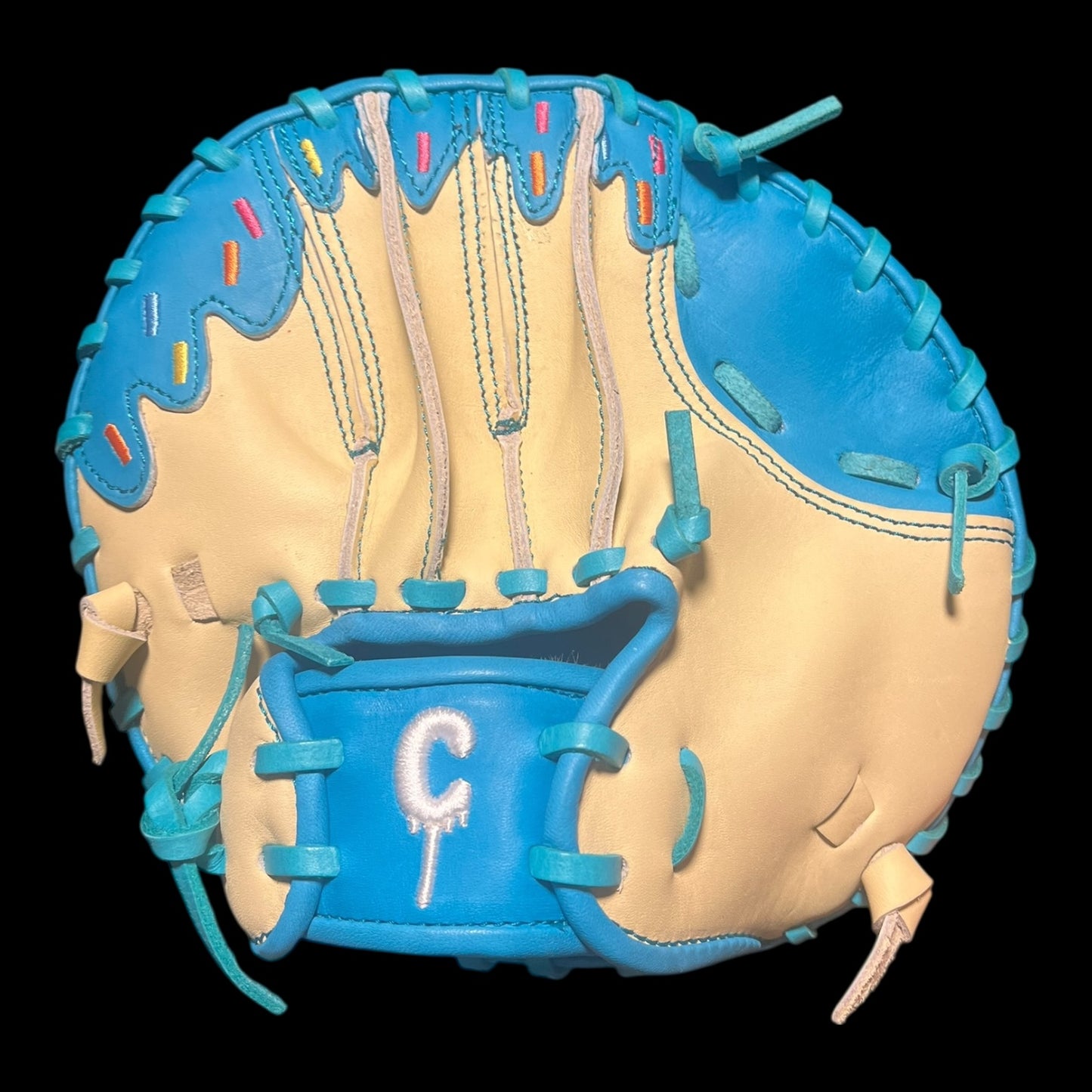 Custom Ice Cream Series Pancake Infield Training Glove Baby Blue Blonde