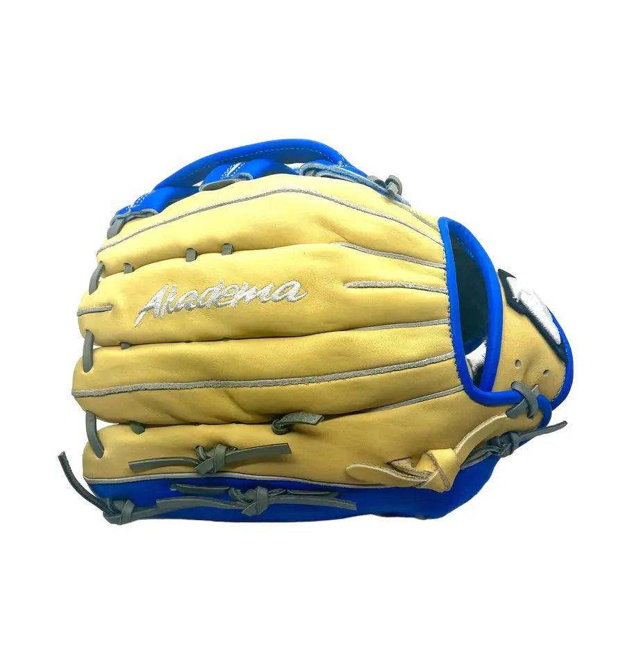 Akadema Torino Series 12.75” Inch H-Web Blonde Blue Gray Infielders Glove - CustomBallgloves.com