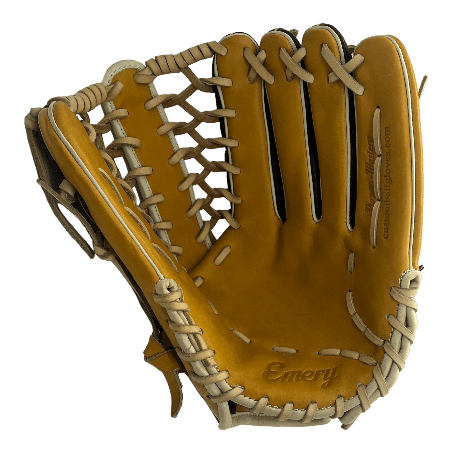 Emery CB Series 12.75" Inch Trapeze Web Black Brown Blonde Outfield Glove - CustomBallgloves.com
