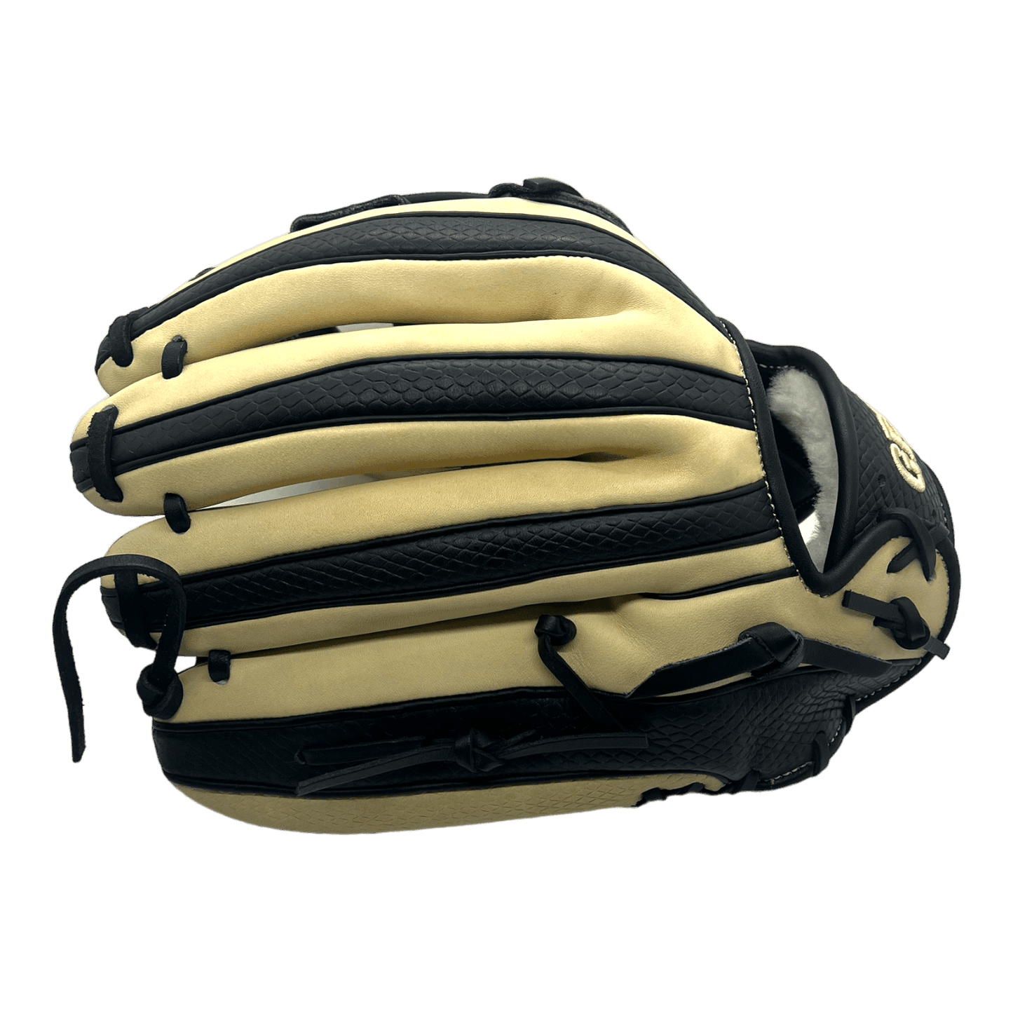 Grace Custom 12.75” Inch H-Web Black Snake Skin Blonde Outfield Glove - CustomBallgloves.com
