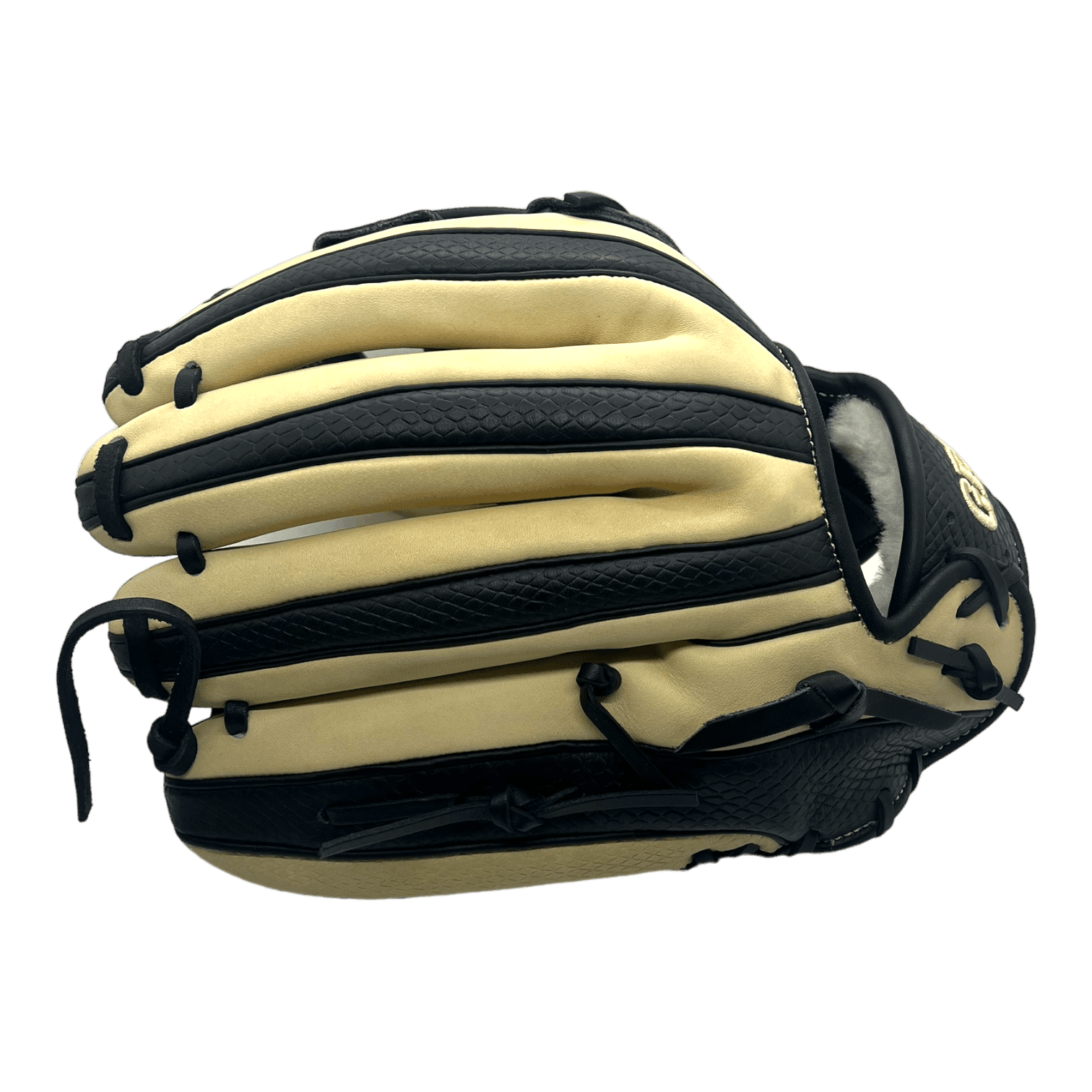 Grace Custom 12.75” Inch H-Web Black Snake Skin Blonde Outfield Glove - CustomBallgloves.com