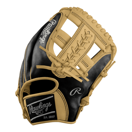 Rawlings Custom 11.50” Laced Single Post Black Speed Shell Camel Heart of the Hide Infield Glove - CustomBallgloves.com