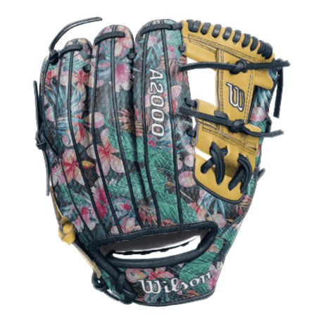 Wilson A2000 Floral Print Snakeskin 11.5” Blonde Baseball Glove (Q1 Delivery) - CustomBallgloves.com