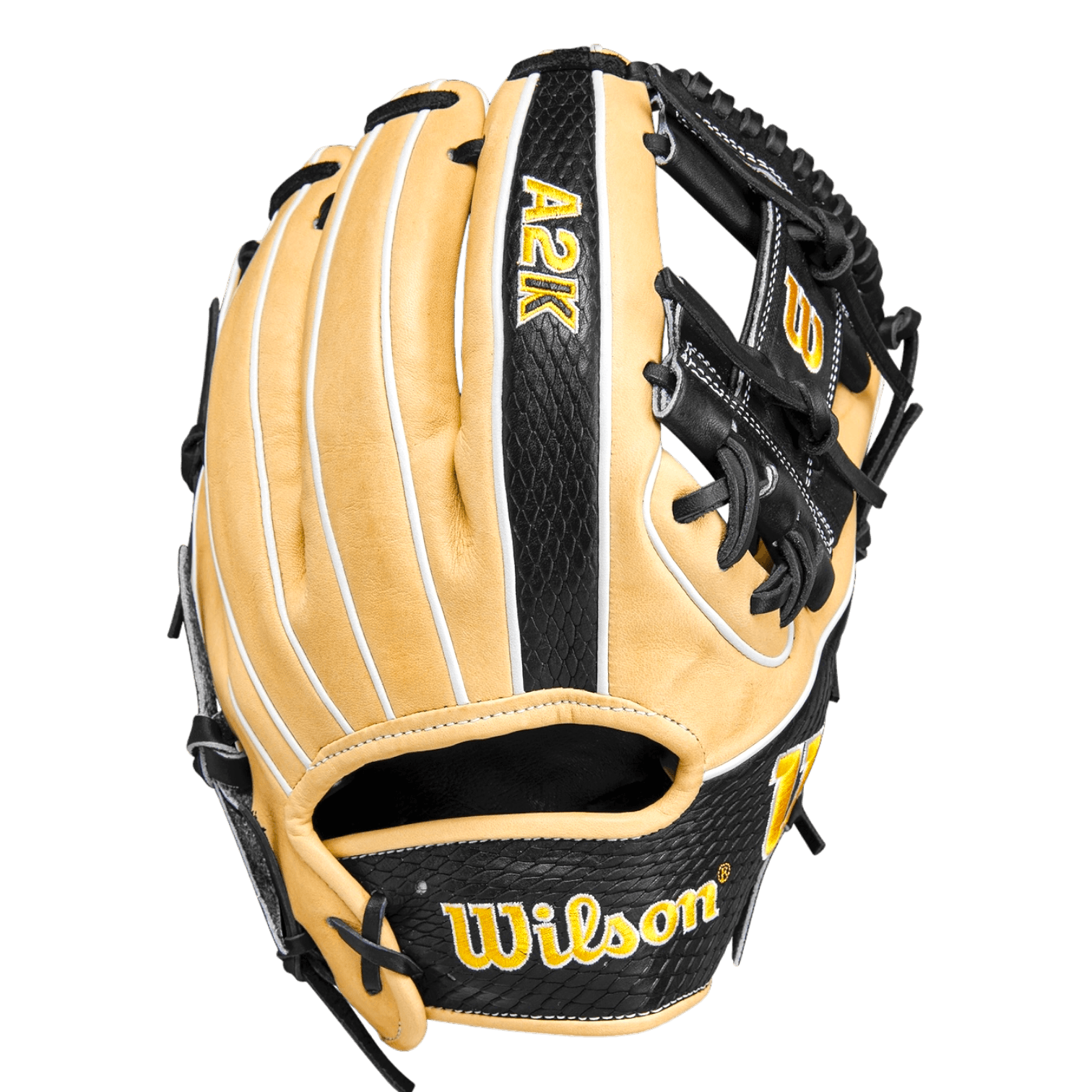 Wilson A2K 11.5 WBW101373115 I Web Blonde Black Infield Glove Custom Ballgloves