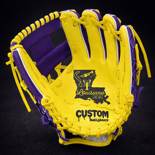 CUSTOM Youth Louisiana Edition 11.5” Purple Gold Baseball Glove