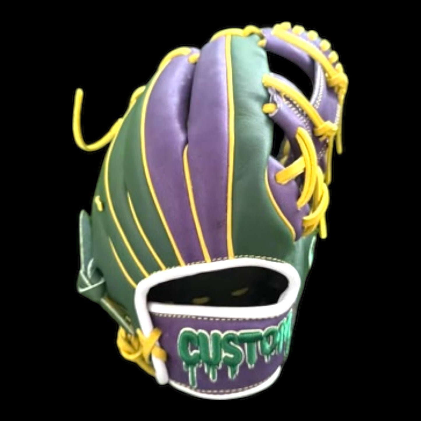 CUSTOM Mardi Gras Series 11.5” I-Web Purple Green Yellow Baseball Glove