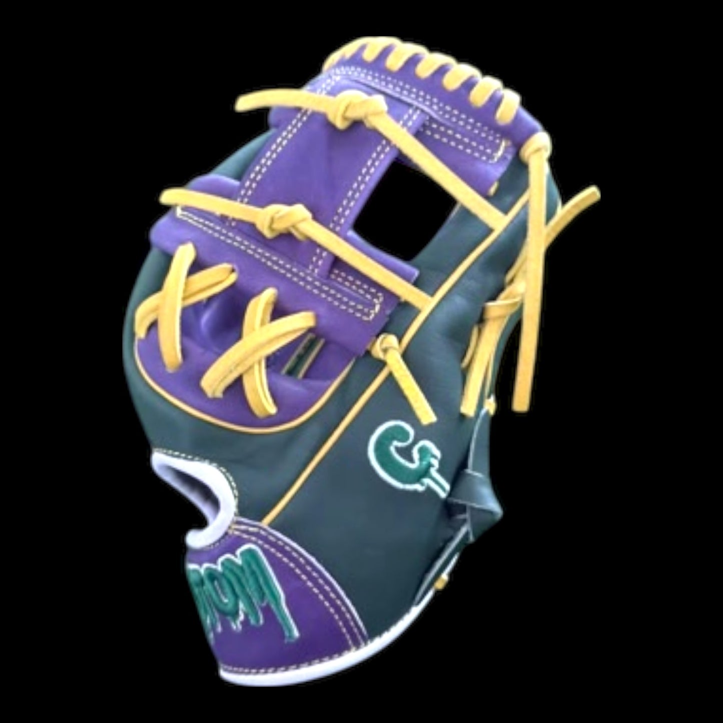 CUSTOM Mardi Gras Series 11.5” I-Web Purple Green Yellow Baseball Glove
