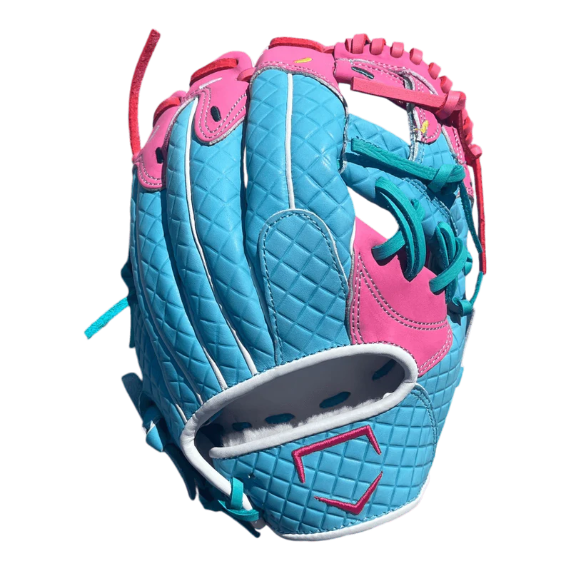 Custom Ballgloves Youth 11” Ice Cream Baseball Glove Pink Baby Blue I-Web