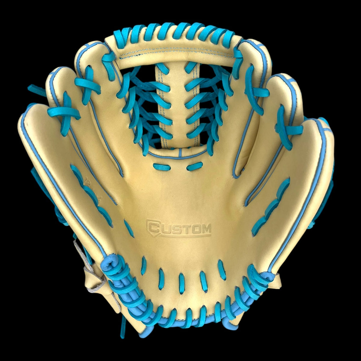 CUSTOM Youth Ambidextrous Kip Blonde Baby Blue 12” Modifiekd Trapeze Baseball Glove