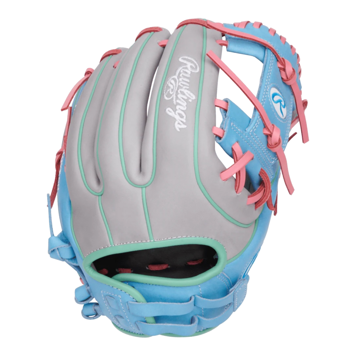 Rawlings Heart of the Hide 12" Pink Aqua Gray Softball Glove - PRO716SB-2GCB