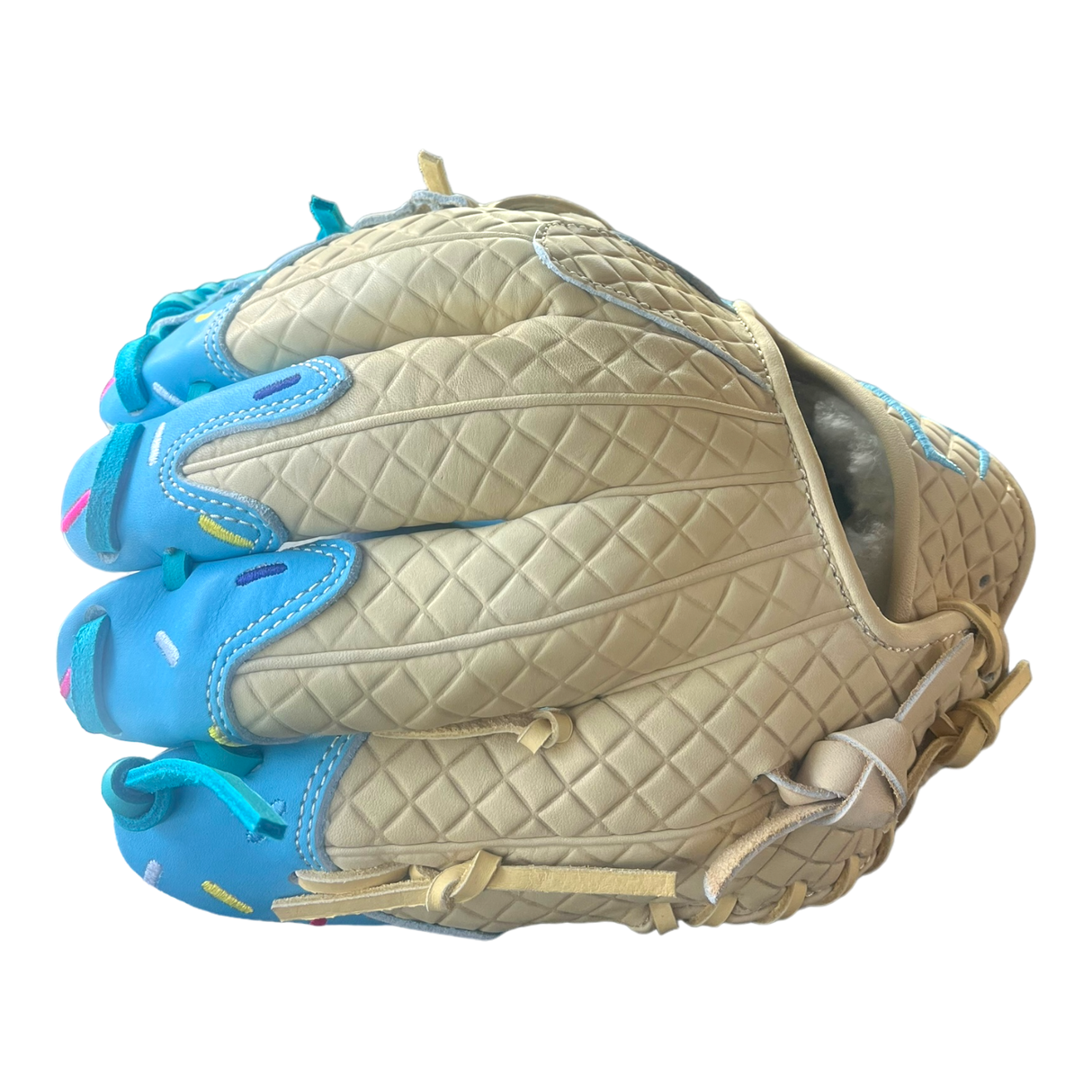 Custom Ballgloves Youth 11” Ice Cream Baseball Glove Baby Blue I-Web