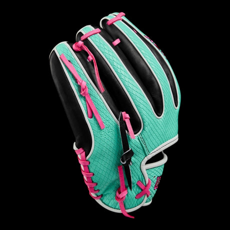 Custom Color Flair 11.5” I-Web Aqua Pink Black Baseball Glove