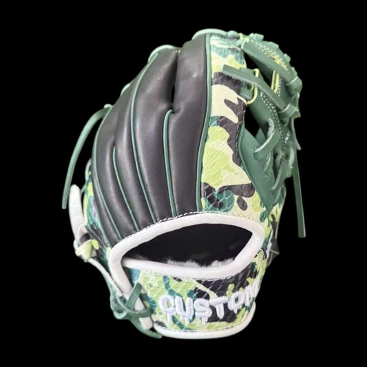 Custom Training Baseball Glove 10” Camo and Black Kip Leather