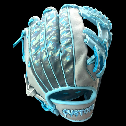 CUSTOM Thermo Series Black to Blue Camo Color Changing 11.5” I-Web Gray Black Baby Blue Glove