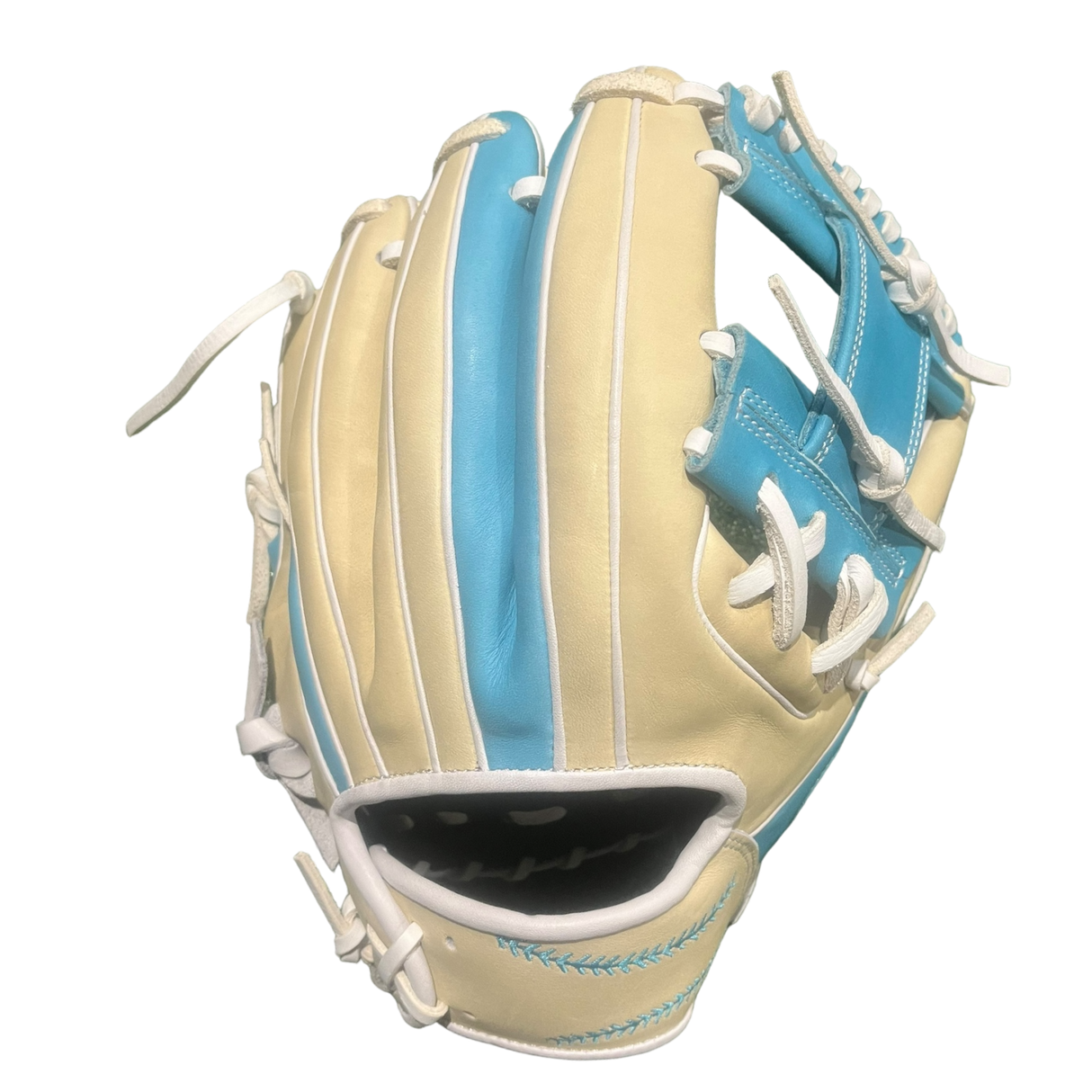 Grace Glove Co Custom 11.5” Baby Blue Blonde White I-Web Infield Glove