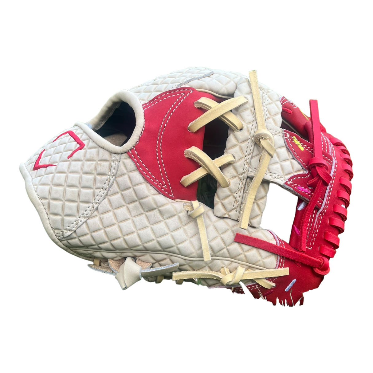 Custom Ballgloves Red Ice Cream Baseball Glove 11.5” I-Web Infield