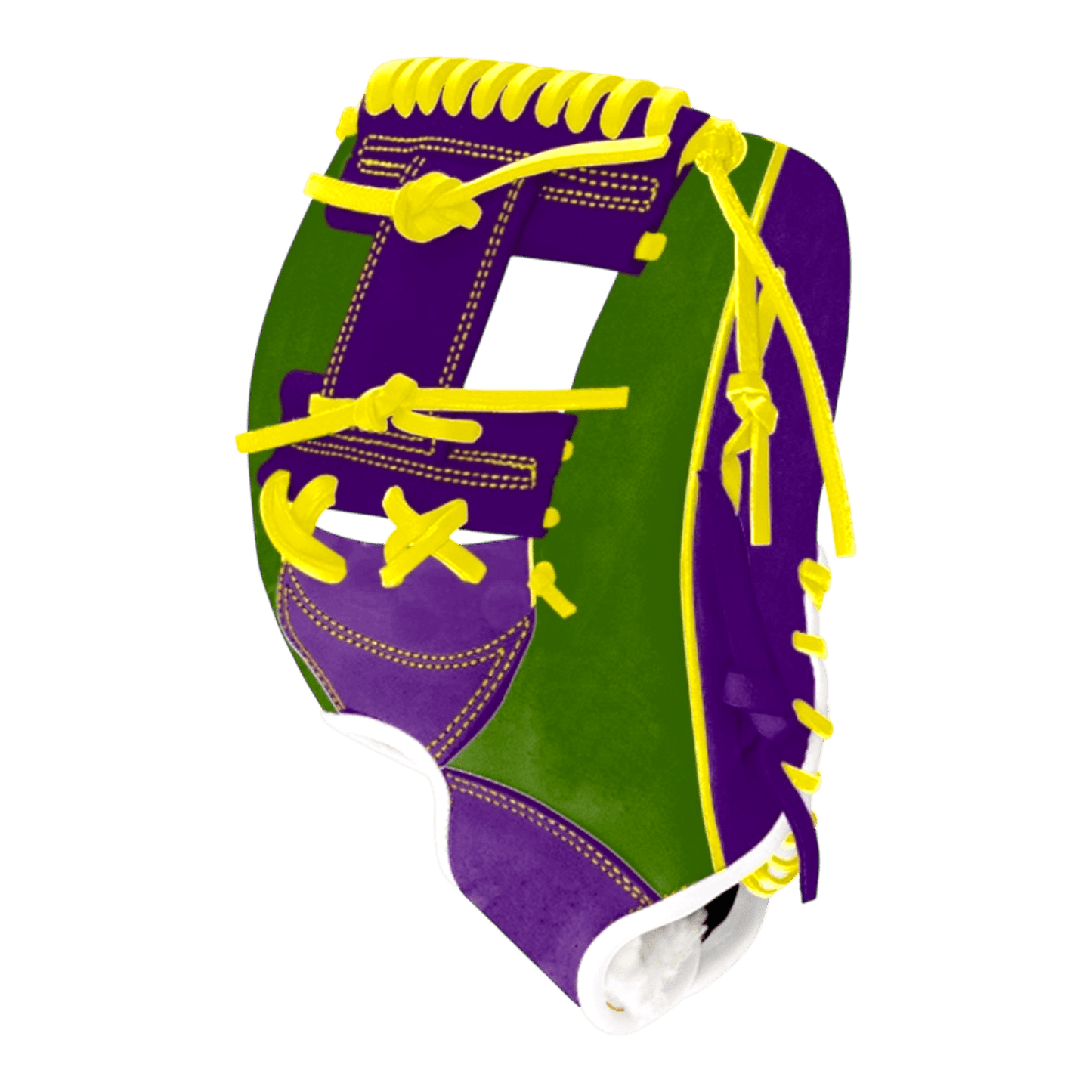 Custom Mardi Gras Series Kip 11.5” I-Web Purple Green Yellow Baseball Glove