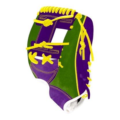Custom Mardi Gras Series Kip 11.5” I-Web Purple Green Yellow Baseball Glove