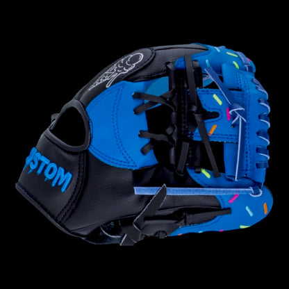 CUSTOM Youth Ice Cream Series 10” I-Web T-Ball Coach Pitch Baseball Glove – Baby Blue/Black (PVC Synthetic Leather)