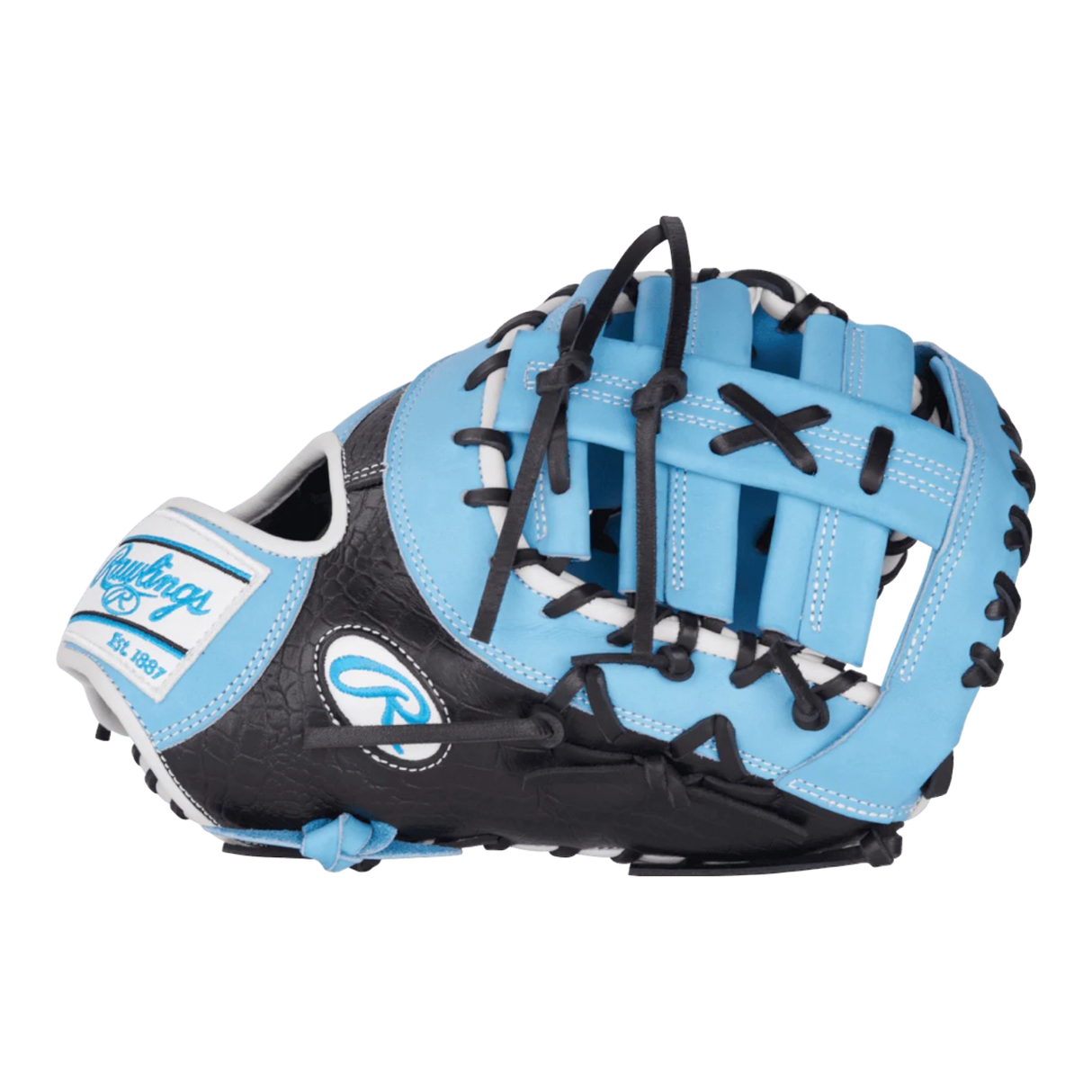 Rawlings Heart of the Hide 12.5" Baby Blue Black First Base Mitt Glove PRORDCT-10CB