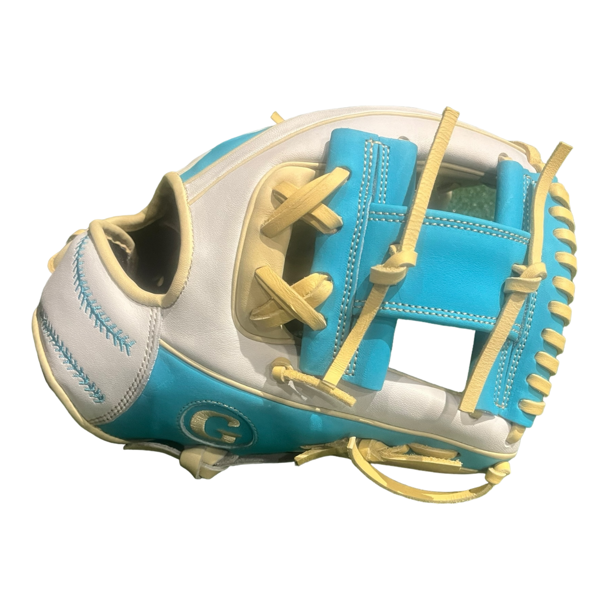 Grace Glove Co Custom 11.5” Baby Blue White Blonde I-Web Infield Glove