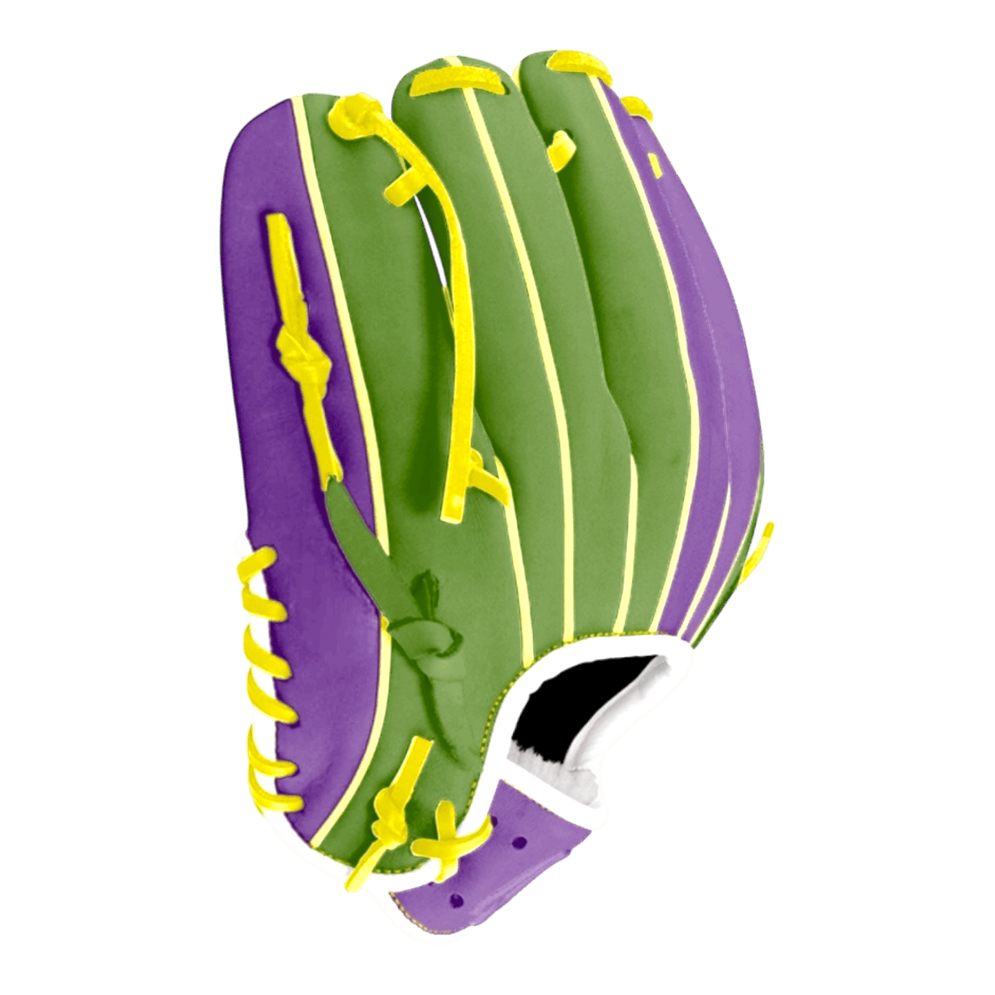 Custom Mardi Gras Series Kip 11.5” I-Web Purple Green Yellow Baseball Glove