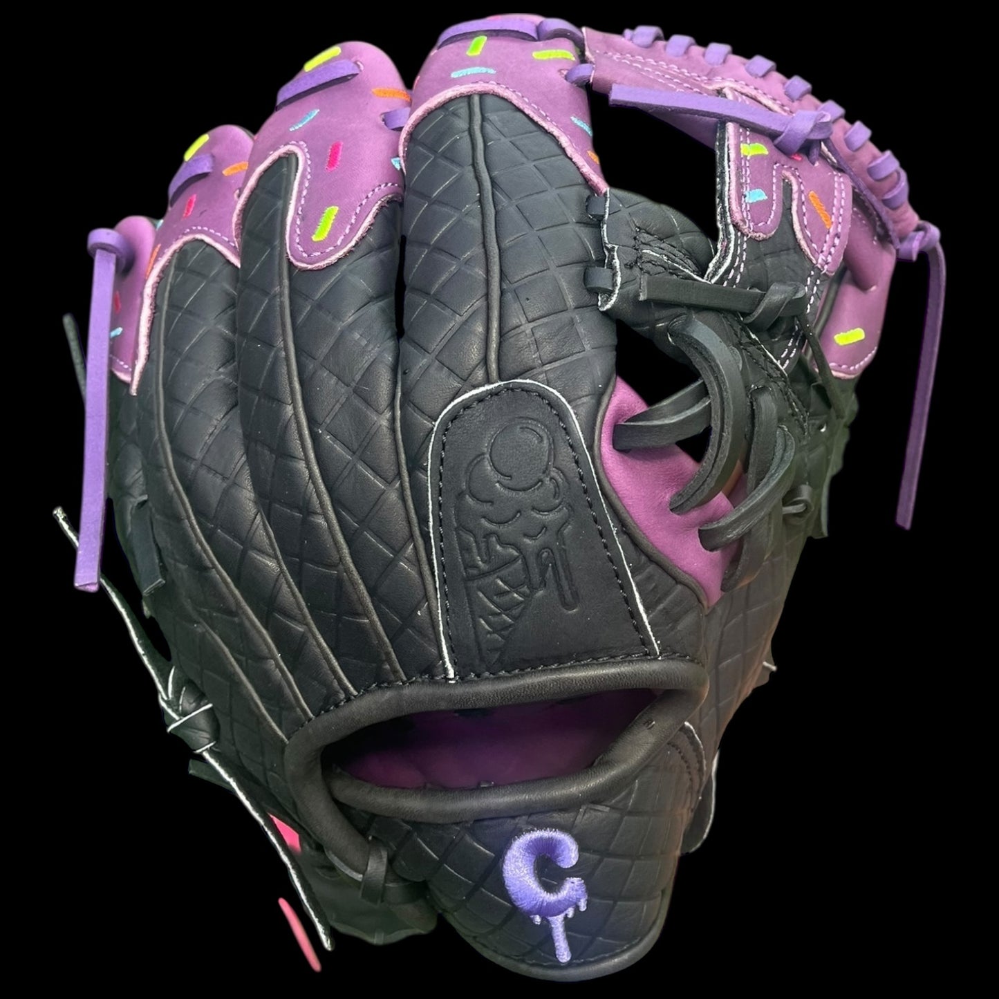 Custom Youth Ice Cream Series Cowhide 11.5” I-Web Black Purple Baseball Glove