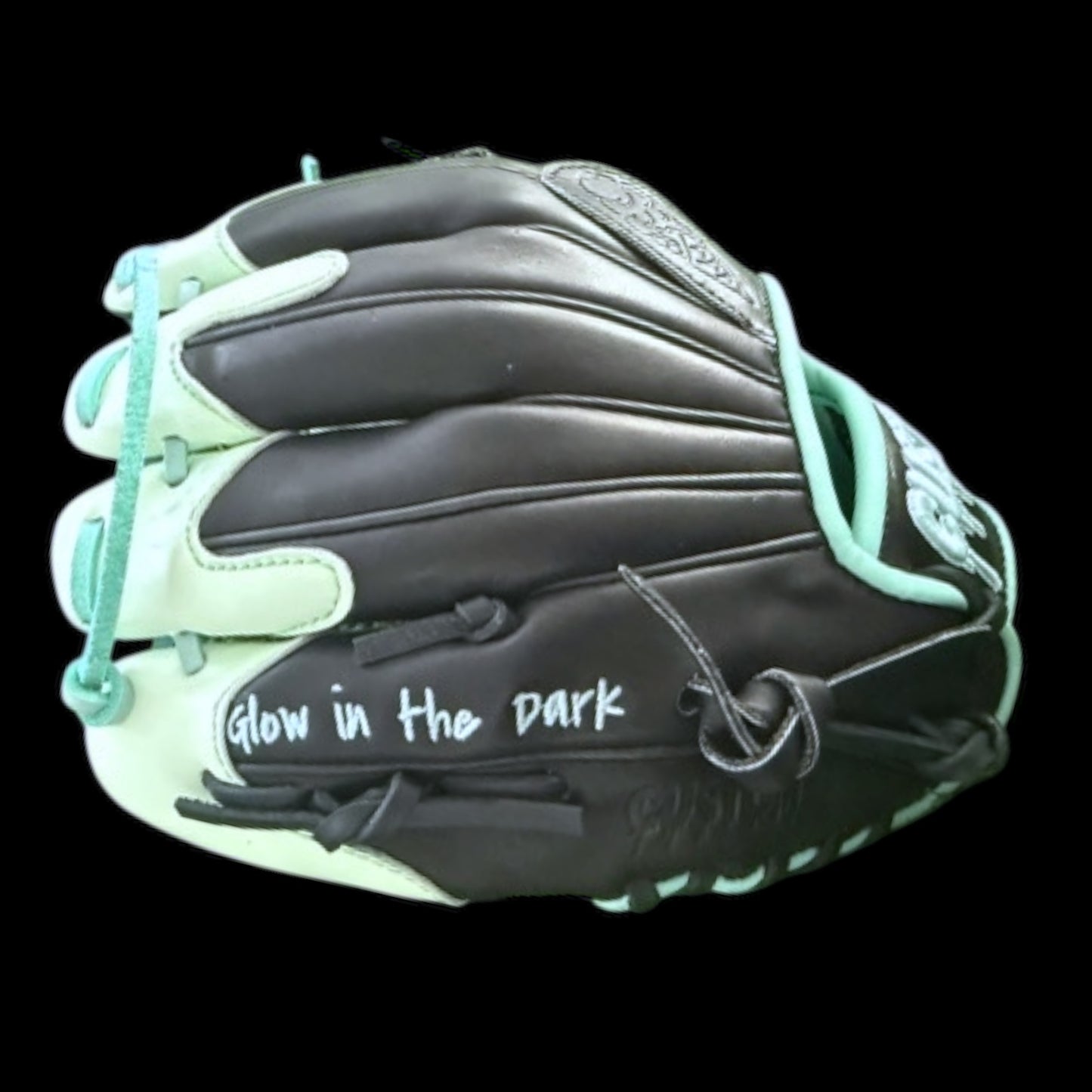 CUSTOM Ice Cream Glow in the Dark Drip 11.5” Youth Cowhide Black Mint Baseball Glove
