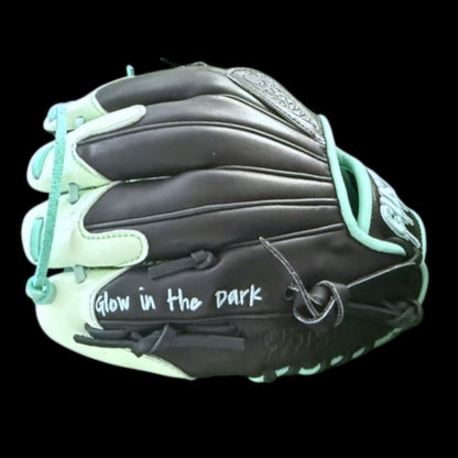 CUSTOM Ice Cream Glow in the Dark Drip 11.5” Youth Cowhide Black Mint Baseball Glove