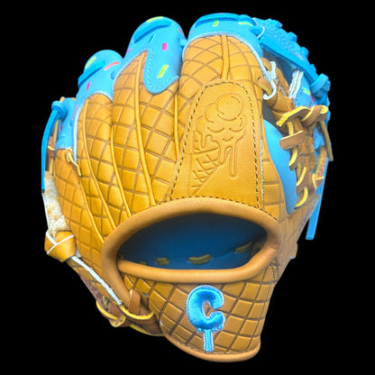 CUSTOM Ice Cream Series 9.5” Infield Training Glove Baby Blue Drip