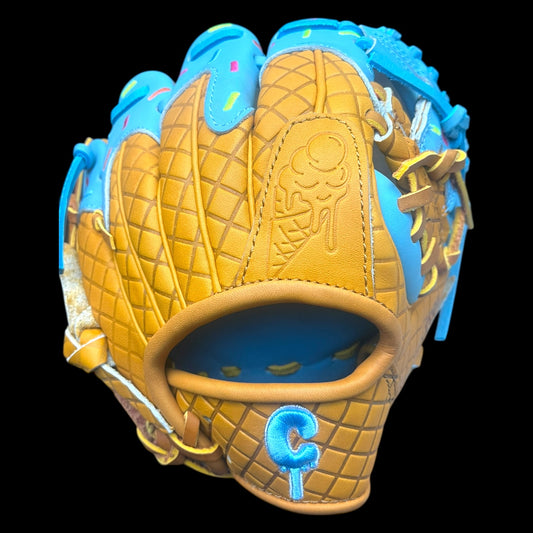 CUSTOM Ice Cream Series 9.5” Infield Training Glove Baby Blue Drip