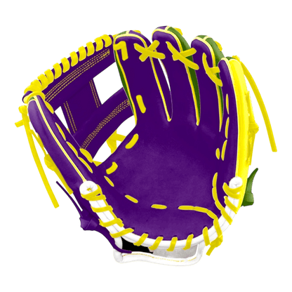 Custom Mardi Gras Series Kip 11.5” I-Web Purple Green Yellow Baseball Glove