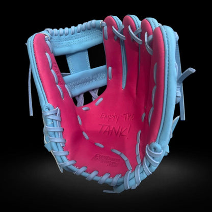 Custom Motivation Series “Empty The Tank!” 11.5” I-Web Baby Blue Pink Baseball Glove