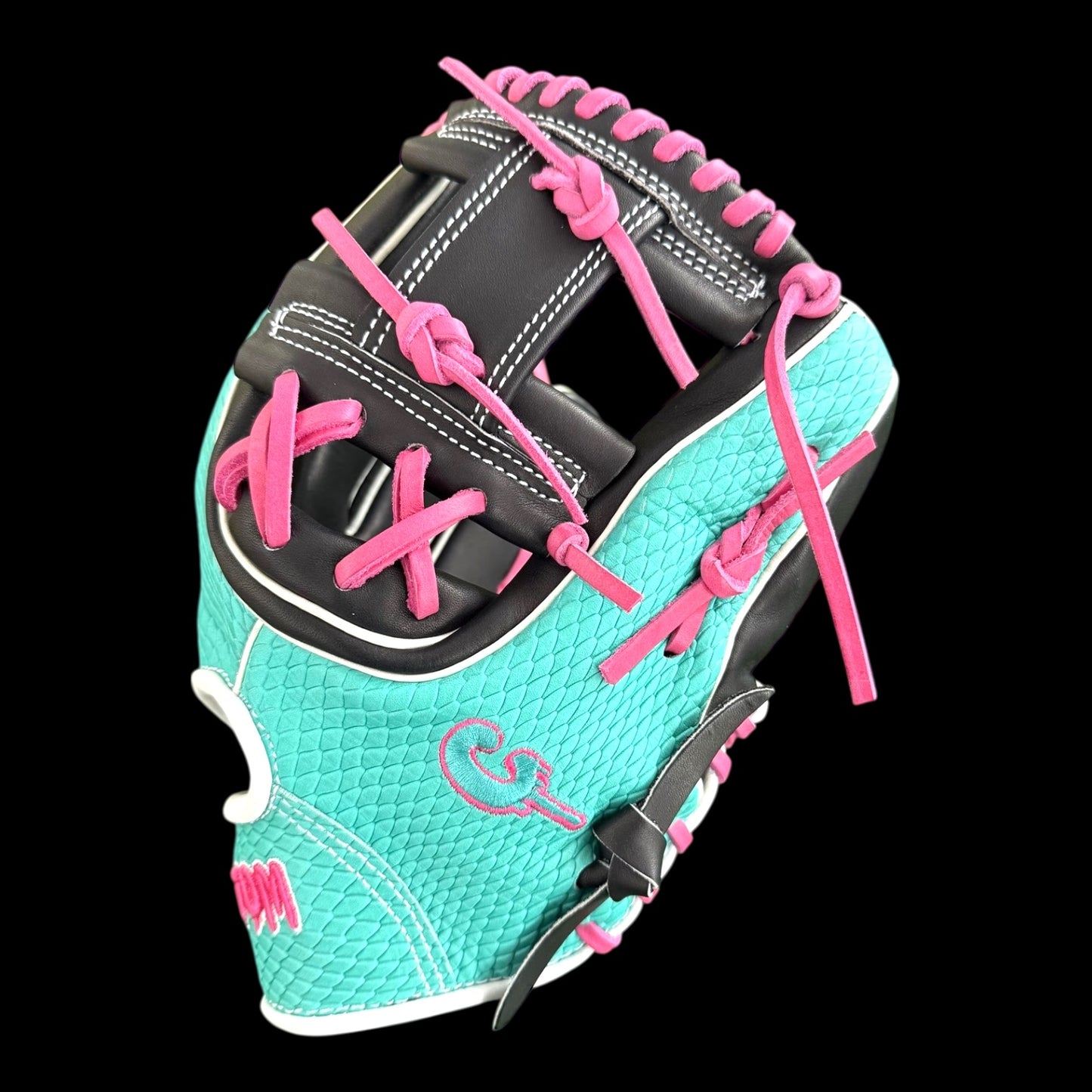 Custom Color Flair 11.5” I-Web Aqua Pink Black Baseball Glove