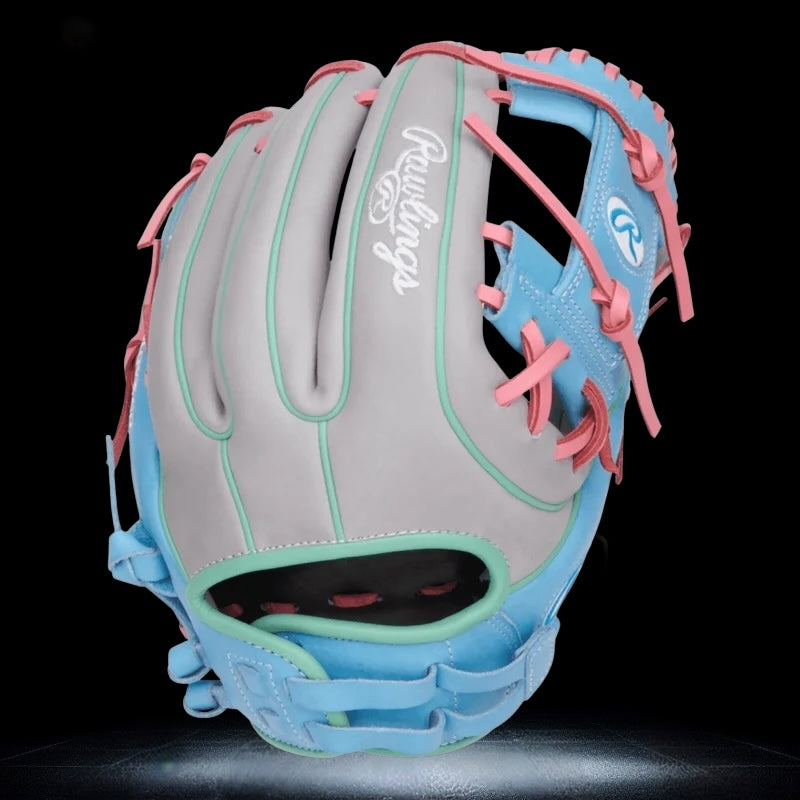 Rawlings Heart of the Hide 12" Pink Aqua Gray Softball Glove - PRO716SB-2GCB