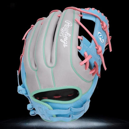 Rawlings Heart of the Hide 12" Pink Aqua Gray Softball Glove - PRO716SB-2GCB