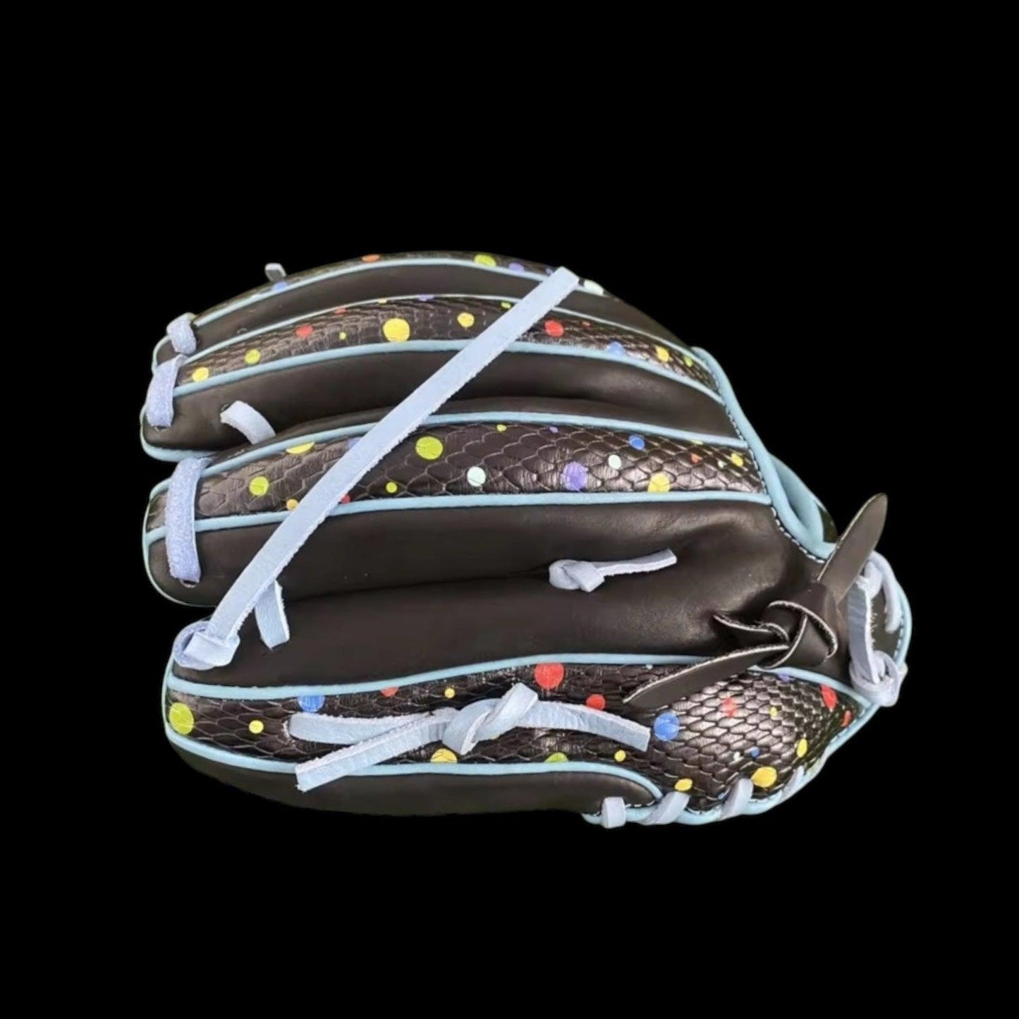 Custom Paint Splatter Black 11.5” I-Web Baseball Glove